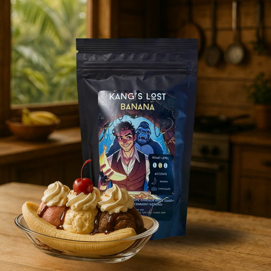 Overclock Coffee Banana split on a jungle shack